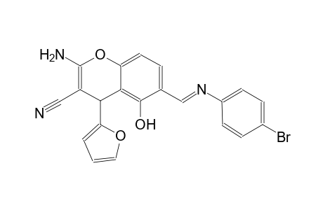 4H-1-benzopyran-3-carbonitrile, 2-amino-6-[(E)-[(4-bromophenyl)imino]methyl]-4-(2-furanyl)-5-hydroxy-