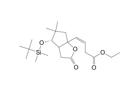 Ethyl 2.alpha.-[3-oxo-6.alpha.-[(tert-butyldimethylsilyl)oxy]-7,7-dimethyl-2-oxabicyclo[3.3.0]oct-1-yl]-3-butenoate