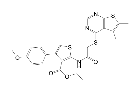 3-thiophenecarboxylic acid, 2-[[[(5,6-dimethylthieno[2,3-d]pyrimidin-4-yl)thio]acetyl]amino]-4-(4-methoxyphenyl)-, ethyl ester