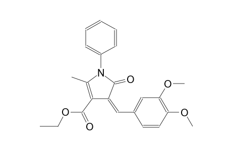 1H-pyrrole-3-carboxylic acid, 4-[(3,4-dimethoxyphenyl)methylene]-4,5-dihydro-2-methyl-5-oxo-1-phenyl-, ethyl ester, (4Z)-