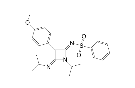 (Z)-N-((E)-1-isopropyl-4-(isopropylimino)-3-(4-methoxyphenyl)azetidin-2-ylidene)benzenesulfonamide