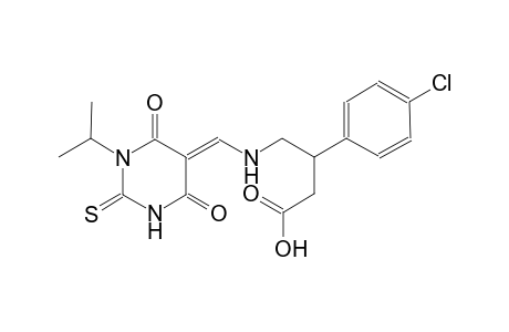 benzenepropanoic acid, 4-chloro-beta-[[[(E)-(tetrahydro-1-(1-methylethyl)-4,6-dioxo-2-thioxo-5(2H)-pyrimidinylidene)methyl]amino]methyl]-