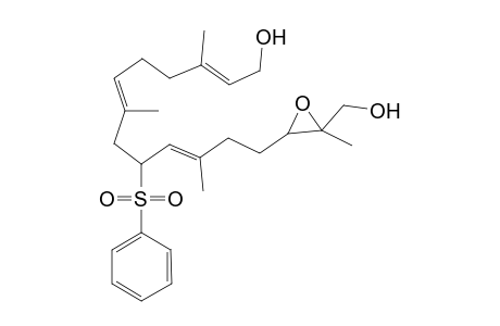 2,6,10,14-Tetramethyl-2,3-epoxy-8-(phenylsulfonyl)-6(E),10(E),14(E)-hexadecatriene-1,16-diol
