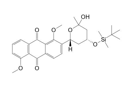 2'.beta.,4'.alpha.-1,5-Dimethoxy-2-[4'-t-butyldimethylsilyl-tetrahydro-2'H-pyran-2'-yl]-anthraquinone
