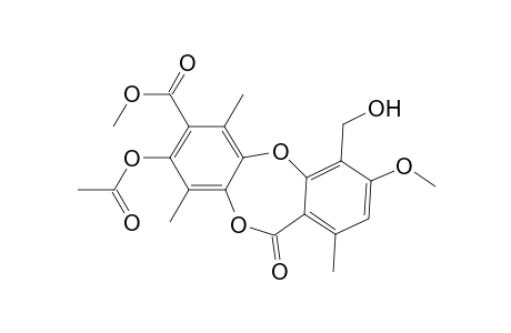 11H-Dibenzo[b,e][1,4]dioxepin-7-carboxylic acid, 8-(acetyloxy)-4-(hydroxymethyl)-3-methoxy-1,6,9-trimethyl-11-oxo-, methyl ester