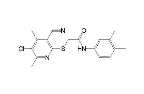 2-(5-Chloranyl-3-cyano-4,6-dimethyl-pyridin-2-yl)sulfanyl-N-(3,4-dimethylphenyl)ethanamide