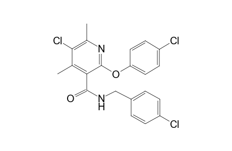 5-Chloranyl-2-(4-chloranylphenoxy)-N-[(4-chlorophenyl)methyl]-4,6-dimethyl-pyridine-3-carboxamide