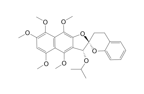 TRANS-3'-ISOPROPOXY-4',5',7',8',9'-PENTAMETHOXY-3,4-DIHYDRO-3'H-SPIRO-[CHROMENE-2,2'-NAPHTHO-[2,3-B]-FURAN]