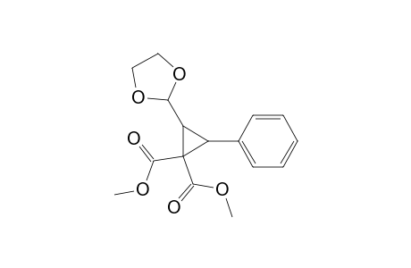 2-(1,3-dioxolan-2-yl)-3-phenyl-cyclopropane-1,1-dicarboxylic acid dimethyl ester