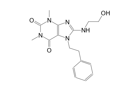 8-[(2-hydroxyethyl)amino]-1,3-dimethyl-7-(2-phenylethyl)-3,7-dihydro-1H-purine-2,6-dione