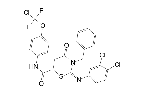3-Benzyl-2-(3,4-dichloro-phenylimino)-4-oxo-[1,3]thiazinane-6-carboxylic acid [4-(chloro-difluoro-methoxy)-phenyl]-amide