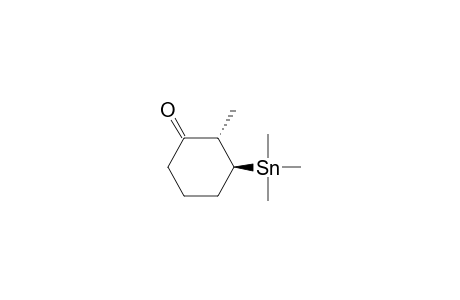 Cyclohexanone, 2-methyl-3-(trimethylstannyl)-, trans-