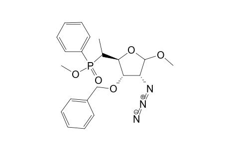 Methyl (5R,and 5S)-2-Azido-3-O-benzyl-2,5,6-trideoxy-5[(R,and S)-(methoxy)phenylphosphinyl]-.alpha., (.beta.)-,D-arabino-hexofuranose