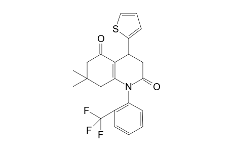 7,7-Dimethyl-4-(2-thienyl)-1-[2-(trifluoromethyl)phenyl]-3,4,6,8-tetrahydroquinoline-2,5-dione