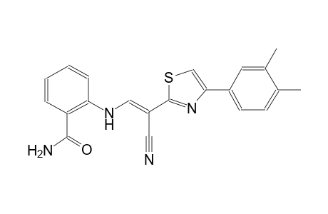2-({(E)-2-cyano-2-[4-(3,4-dimethylphenyl)-1,3-thiazol-2-yl]ethenyl}amino)benzamide