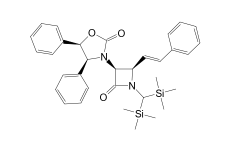 (3S,4R)-N-Bis(trimethylsilyl)methyl-2(E)-(2-phenylethenyl)-3-[(4S,5R)-(2-oxo-4,5-diphenyloxazolidin-3-yl)]-1-azacyclobutan-4-one