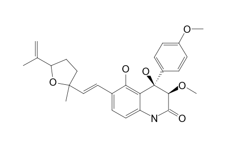 (3R,4R)-4,5-dihydroxy-3-methoxy-4-(4-methoxyphenyl)-6-[(E)-2-(2-methyl-5-prop-1-en-2-yloxolan-2-yl)ethenyl]-1,3-dihydroquinolin-2-one