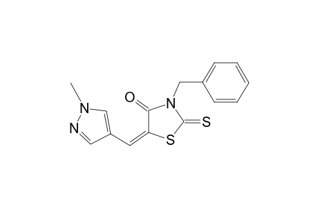 (5E)-3-benzyl-5-[(1-methylpyrazol-4-yl)methylene]-2-thioxo-thiazolidin-4-one