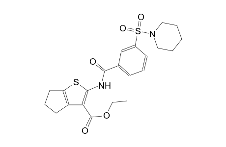 4H-cyclopenta[b]thiophene-3-carboxylic acid, 5,6-dihydro-2-[[3-(1-piperidinylsulfonyl)benzoyl]amino]-, ethyl ester