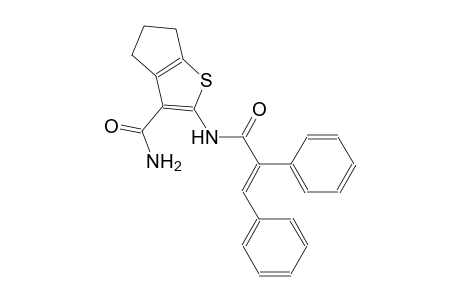2-{[(2E)-2,3-diphenyl-2-propenoyl]amino}-5,6-dihydro-4H-cyclopenta[b]thiophene-3-carboxamide