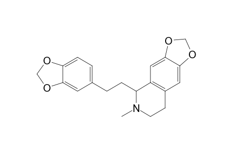 1,3-Dioxolo[4,5-g]isoquinoline, 5-[2-(1,3-benzodioxol-5-yl)ethyl]-5,6,7,8-tetrahydro-6-methyl-, (.+-.)-