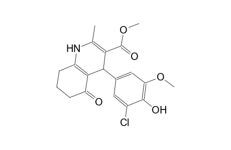 methyl 4-(3-chloro-4-hydroxy-5-methoxyphenyl)-2-methyl-5-oxo-1,4,5,6,7,8-hexahydro-3-quinolinecarboxylate