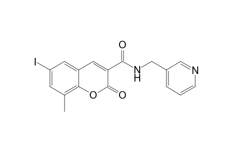 6-iodo-8-methyl-2-oxo-N-(pyridin-3-ylmethyl)-2H-chromene-3-carboxamide