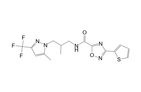 N-{2-methyl-3-[5-methyl-3-(trifluoromethyl)-1H-pyrazol-1-yl]propyl}-3-(2-thienyl)-1,2,4-oxadiazole-5-carboxamide