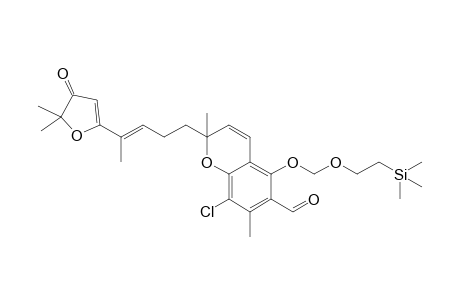 8-Chloranyl-2-[(E)-4-(5,5-dimethyl-4-oxidanylidene-furan-2-yl)pent-3-enyl]-2,7-dimethyl-5-(2-trimethylsilylethoxymethoxy)chromene-6-carbaldehyde