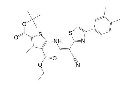 2-tert-butyl 4-ethyl 5-({(Z)-2-cyano-2-[4-(3,4-dimethylphenyl)-1,3-thiazol-2-yl]ethenyl}amino)-3-methyl-2,4-thiophenedicarboxylate