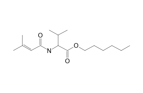 L-Valine, N-(3-methylbut-2-enoyl)-, hexyl ester