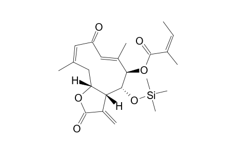 [(3ar,4R,5R,6E,9Z,11Ar)-4-hydroxy-6,10-dimethyl-3-methylidene-2,8-dioxo-4,5,11,11A-tetrahydro-3ah-cyclodeca[B]furan-5-yl] (Z)-2-methylbut-2-enoate, tms derivative