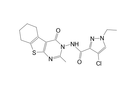 4-chloro-1-ethyl-N-(2-methyl-4-oxo-5,6,7,8-tetrahydro[1]benzothieno[2,3-d]pyrimidin-3(4H)-yl)-1H-pyrazole-3-carboxamide