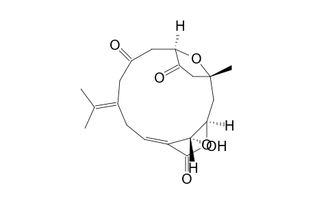 4,16-Dioxatricyclo[11.2.1.13,6]heptadec-6-ene-5,11,14-trione, 17-hydroxy-1-methyl-9-(1-methylethylidene)-, (1R*,3R*,13R*,17R*)-(-)-
