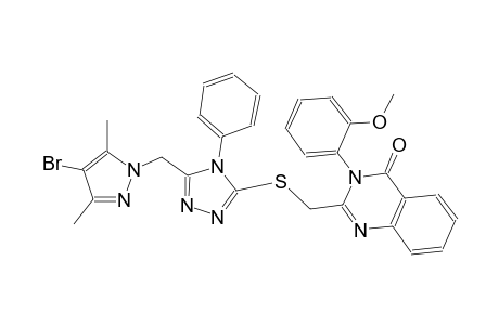 2-[({5-[(4-bromo-3,5-dimethyl-1H-pyrazol-1-yl)methyl]-4-phenyl-4H-1,2,4-triazol-3-yl}sulfanyl)methyl]-3-(2-methoxyphenyl)-4(3H)-quinazolinone