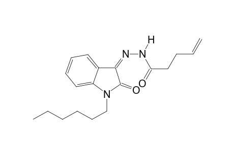 N'-[(3Z)-1-hexyl-2-oxo-1,2-dihydro-3H-indol-3-ylidene]pent-4-enehydrazide