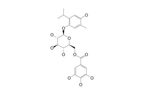 QUERGLANIN;2-ISO-PROPYL-4-HYDROXYL-5-METHYL-PHENOL-1-O-BETA-D-(6'-O-GALLOYL)-GLUCOPYRANOSIDE
