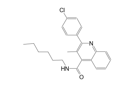 2-(4-chlorophenyl)-N-hexyl-3-methyl-4-quinolinecarboxamide