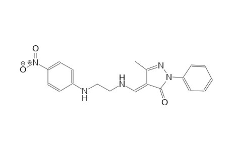 (4E)-5-methyl-4-({[2-(4-nitroanilino)ethyl]amino}methylene)-2-phenyl-2,4-dihydro-3H-pyrazol-3-one