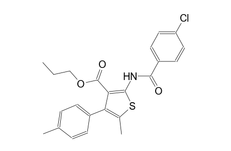 propyl 2-[(4-chlorobenzoyl)amino]-5-methyl-4-(4-methylphenyl)-3-thiophenecarboxylate