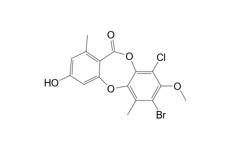 11H-Dibenzo[b,e][1,4]dioxepin-11-one, 7-bromo-9-chloro-3-hydroxy-8-methoxy-1,6-dimethyl-