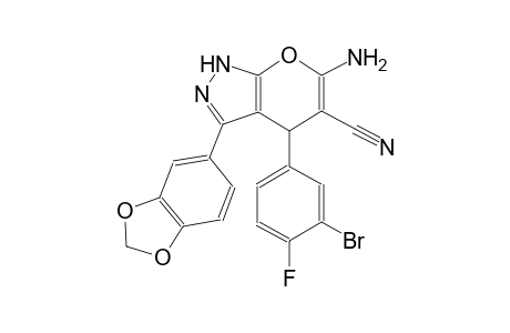 pyrano[2,3-c]pyrazole-5-carbonitrile, 6-amino-3-(1,3-benzodioxol-5-yl)-4-(3-bromo-4-fluorophenyl)-1,4-dihydro-