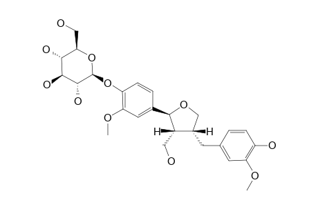 (+)-1-HYDROXYL-PINORESINOL-4'-BETA-D-GLUCOPYRANOSIDE