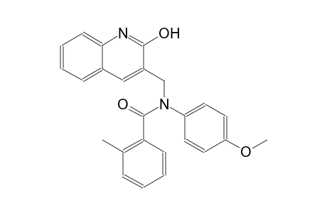 N-[(2-hydroxy-3-quinolinyl)methyl]-N-(4-methoxyphenyl)-2-methylbenzamide