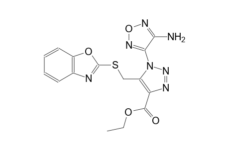 1H-1,2,3-triazole-4-carboxylic acid, 1-(4-amino-1,2,5-oxadiazol-3-yl)-5-[(2-benzoxazolylthio)methyl]-, ethyl ester