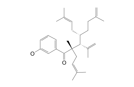 GARCINIELLIPTONE_FA;1-(3'-HYDROXYPHENYL)-3-ISOPROPENYL-2-BETA,7-DIMETHYL-2,4-DI-(3-METHYLBUT-2-ENYL)-OCT-7-EN-1-ONE