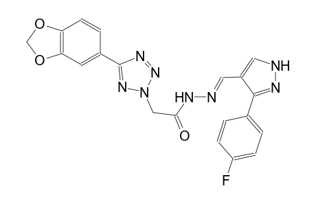 2H-tetrazole-2-acetic acid, 5-(1,3-benzodioxol-5-yl)-, 2-[(E)-[3-(4-fluorophenyl)-1H-pyrazol-4-yl]methylidene]hydrazide
