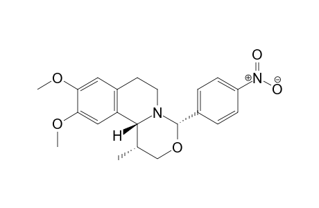 (1R*,4S*,11bR*)-9,10-dimethoxy-1-methyl-4-(p-nitrophenyl)-1,6,7,11b-tetrahydro-2H,4H-[1,3]oxazino[4,3-a]isoquinoline