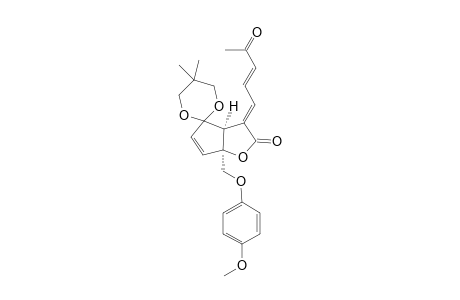 (3aS*,6aS*) [(E)-[3-(4-Oxo-pent-2-(E)-enylidene]-6a-(4-methoxyphenoxymethyl)-5',5'-dimethyl-3a,6a-dihydrospiro[4H-cyclopenta[b]furan-4,2'-[1.3]dioxan]-2-(3H)-one
