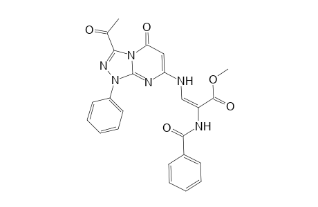 Methyl 2-(benzoylamino)-3-(3'-acetyl-5'-oxo-1'-phenyl-[1,2,4]-triazolo[4,3-a]pyrimidin-7'-yl)aminopropenoate